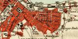 Kapstadt und Umgebung historischer Stadtplan Karte Lithographie ca. 1904