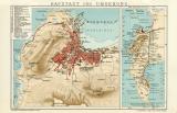 Kapstadt und Umgebung historischer Stadtplan Karte Lithographie ca. 1905