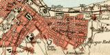 Kapstadt und Umgebung historischer Stadtplan Karte Lithographie ca. 1905