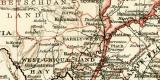 Kapkolonien historische Landkarte Lithographie ca. 1909