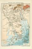 Kanton Karte Lithographie 1902 Original der Zeit