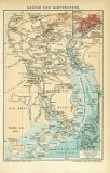 Kanton Karte Lithographie 1907 Original der Zeit