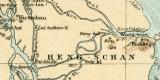 Kanton und Kantonstrom historische Landkarte Lithographie...