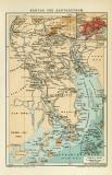 Kanton Karte Lithographie 1911 Original der Zeit