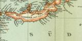 Kaiser - Wilhemlsland Bismarck  -Archipel Salomon- und Marschall Inseln historische Landkarte Lithographie ca. 1904