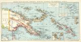 Deutsche Kolonien Pazifik Karte Lithographie 1905...