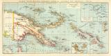Kaiser - Wilhemlsland Bismarck  -Archipel Salomon- und Marschall Inseln historische Landkarte Lithographie ca. 1907