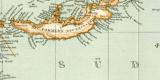 Kaiser - Wilhemlsland Bismarck  -Archipel Salomon- und Marschall Inseln historische Landkarte Lithographie ca. 1907