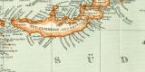 Kaiser - Wilhemlsland Bismarck  -Archipel Salomon- und Marschall Inseln historische Landkarte Lithographie ca. 1912