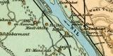 Kairo und die Pyramidenfelder historischer Stadtplan Karte Lithographie ca. 1902