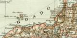 Japan und Korea historische Landkarte Lithographie ca. 1901