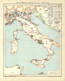 Militärdislokation in Italien historische Militärkarte Lithographie ca. 1903