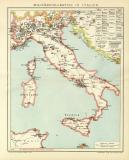 Italien Militär Lithographie 1911 Original der Zeit