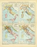 Italien Historischen Karte Lithographie 1908 Original der...