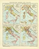 Historische Karten von Italien historische Landkarte Lithographie ca. 1911