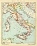 Das Alte Italien historische Landkarte Lithographie ca. 1909