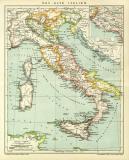 Das Alte Italien historische Landkarte Lithographie ca. 1912