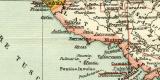 Das Alte Italien historische Landkarte Lithographie ca. 1912