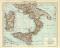 UnterItalien historische Landkarte Lithographie ca. 1912
