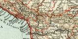 Ober-  und Mittelitalien historische Landkarte Lithographie ca. 1907