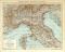 Ober-  und Mittelitalien historische Landkarte Lithographie ca. 1907