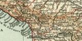 Ober Mittel Italien Karte Lithographie 1912 Original der...