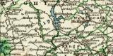 Irland historische Landkarte Lithographie ca. 1908