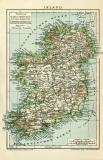 Irland Karte Lithographie 1911 Original der Zeit