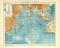 Indischer Ocean historische Landkarte Lithographie ca. 1910