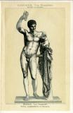Hermes Von Praxiteles ergänzt von Schaper Torso ausgegraben in Olympia historische Bildtafel Lithographie ca. 1902