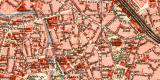 Hannover historischer Stadtplan Karte Lithographie ca. 1909