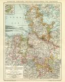 Norddeutschland Karte Lithographie 1902 Original der Zeit