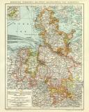 Norddeutschland Karte Lithographie 1911 Original der Zeit