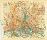 Hamburg Altona historischer Stadtplan Karte Lithographie ca. 1902