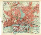Hamburg Altona historischer Stadtplan Karte Lithographie ca. 1909