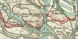 Hamburg und Umgebung historischer Stadtplan Karte Lithographie ca. 1900