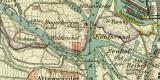 Hamburg und Umgebung Stadtplan Lithographie 1902 Original...