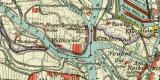 Hamburg und Umgebung historischer Stadtplan Karte Lithographie ca. 1905