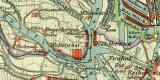 Hamburg und Umgebung historischer Stadtplan Karte Lithographie ca. 1907
