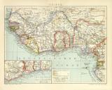 Guinea historische Landkarte Lithographie ca. 1902