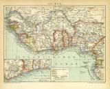 Guinea historische Landkarte Lithographie ca. 1904