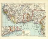 Guinea historische Landkarte Lithographie ca. 1905