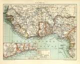 Guinea historische Landkarte Lithographie ca. 1908