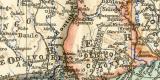 Guinea historische Landkarte Lithographie ca. 1908