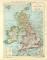 Großbritannien und Irland historische Landkarte Lithographie ca. 1909