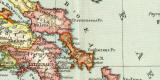 Das Alte Griechenland historische Landkarte Lithographie ca. 1902