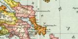 Das Alte Griechenland historische Landkarte Lithographie ca. 1908