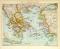 Das Alte Griechenland historische Landkarte Lithographie ca. 1908
