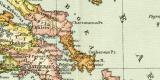 Das Alte Griechenland historische Landkarte Lithographie ca. 1909