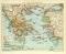 Das Alte Griechenland historische Landkarte Lithographie ca. 1911